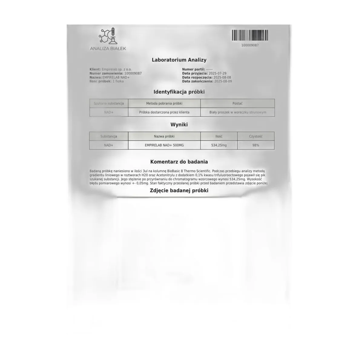 NAD+ dinukleotyd nikotynoamidoadeninowy 0.5 g
